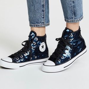 sequin converse low tops